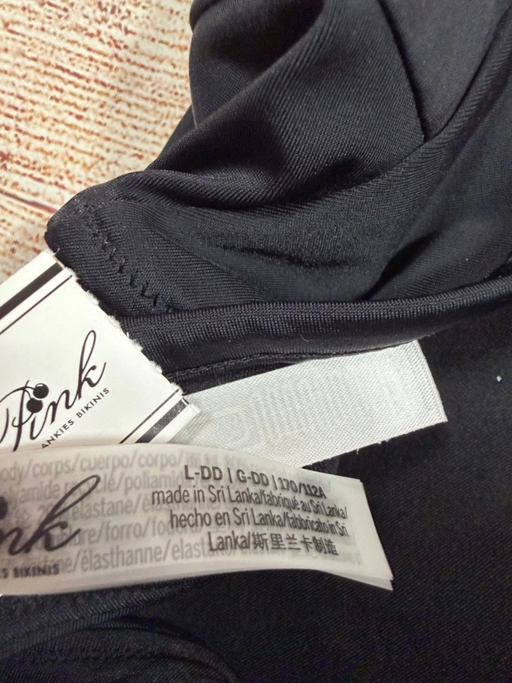 NWT Frankie's Bikinis by PINK Black Sporty Bandeau‎ Halter Swim Top